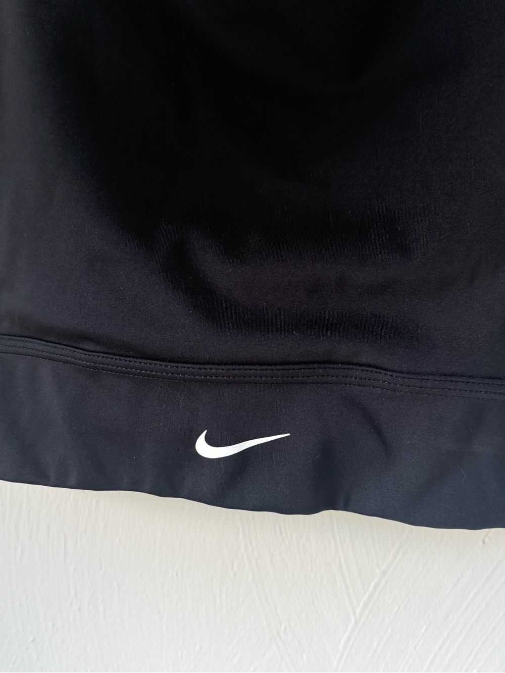Nike Black Racerback Sports Bra with White Swoosh - Picture 2 of 4